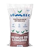 LOMBEC Humus de Lombriz, Saco 25Kg (45L). Fertilizante orgánico, vermicompost 100%...