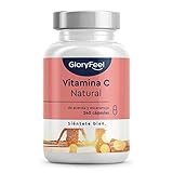 Vitamina C Natural - A base de extractos de acerola 880 mg y escaramujo 360 mg - Refuerza...