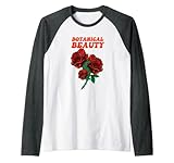 Rosa Flor Rosal - Jardin Jardinero Flores Rosas Camiseta Manga Raglan