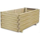 vidaXL Arriate Rectangular Macetero Macetas Flores Plantas de Madera Pino Impregnada