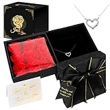 Joyhoop Rosa Eterna Sant Jordi Caja San Valentin, Rosa Caja de Joyería con Collar,...