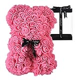 AZXU Oso Rosa - Oso de Peluche Rosa en Cada Oso Rosa - Oso de Flores Aniversario, Oso...