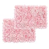 Pauwer paneles de pared de flores artificiales, paquete de 2 unidades de 16 x 61 cm,...