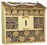 Dehner Natura Andrena - Hotel para Insectos (29,5 x 9,5 x 28,5 cm, Madera de Pino, Abeto,...