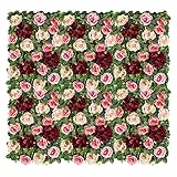 Nuptio Panel Pared Flores Rosa - 6 Paneles Pared Flores Artificiales 60cm x 40cm Fondo...