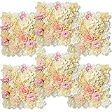 6 Piezas Panel de Pared de Flores 3D, 38*38 cm Panel de Pared de Flores Artificiales,...